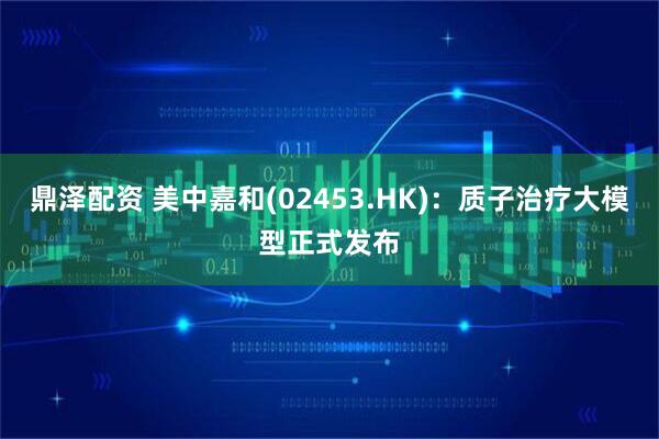 鼎泽配资 美中嘉和(02453.HK)：质子治疗大模型正式发布