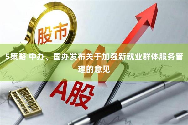 5策略 中办、国办发布关于加强新就业群体服务管理的意见